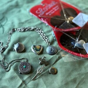 Lockets bundle jewelry lot of picture locket charms necklaces and pendants